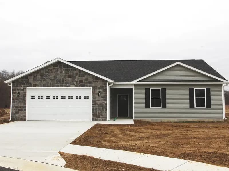 The Spruce, a completed Four Oaks home in Spencer, Indiana.